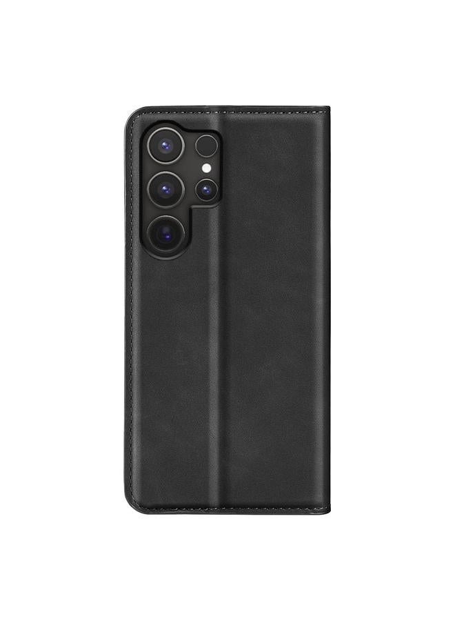 S-TOP Case For Samsung Galaxy S25 Ultra 5G Retro-skin Magnetic Suction Leather Phone Case - Image 3