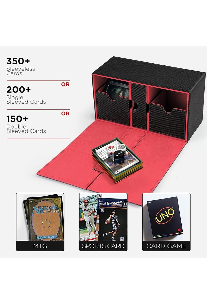 SYOSI Card Deck Box Fits for MTG Commander Holds 200+ Trading Cards, Premium Storage Case with 2 Dividers Compatible TCG/CCG/Yugioh(Black) - Image 3