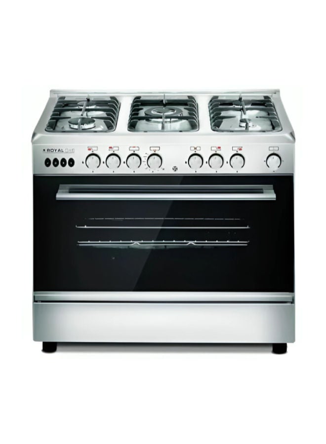 90cm Cast Iron Stove with Glass Top 10253 silver