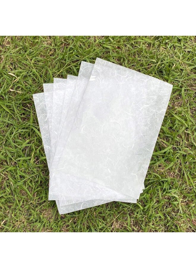 RATREE 888 50 Sheets A4 Natural Fiber Mulberry Tree Mulberry Paper Sheets Art Tissue Washi Paper Design Craft Art Origami Suppliers Card Making DIY Crafts Printed Easily! (Cream White) - Image 3