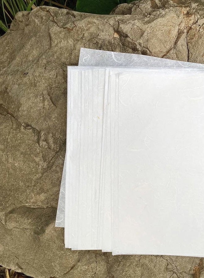 RATREE 888 50 Sheets A4 Natural Fiber Mulberry Tree Mulberry Paper Sheets Art Tissue Washi Paper Design Craft Art Origami Suppliers Card Making DIY Crafts Printed Easily! (Cream White) - Image 4