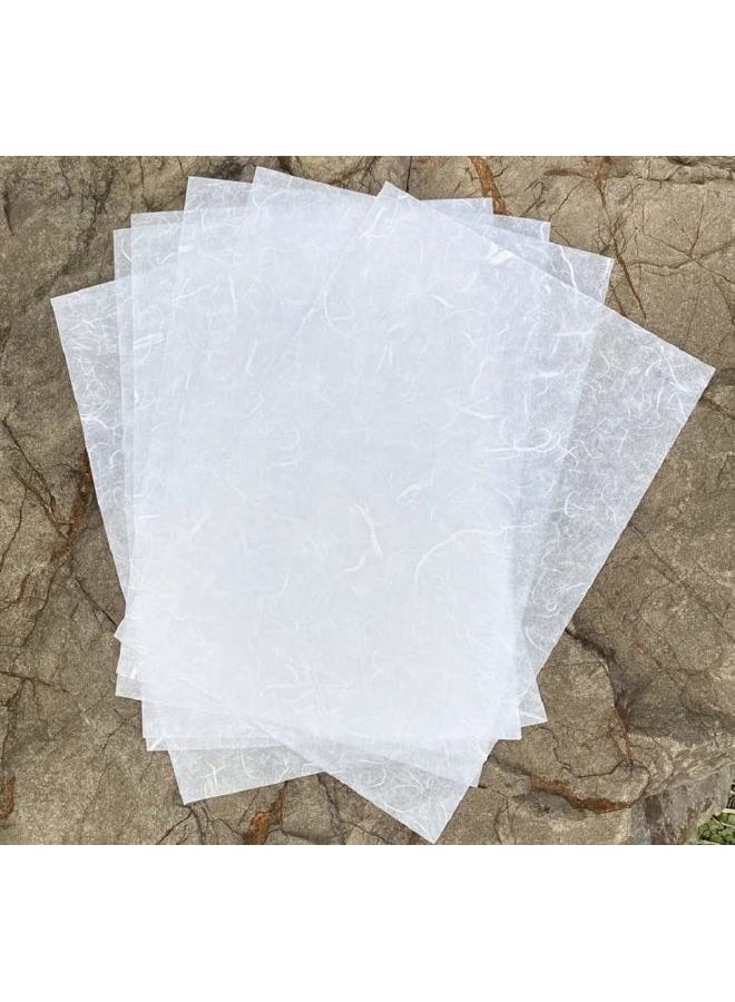RATREE 888 50 Sheets A4 Natural Fiber Mulberry Tree Mulberry Paper Sheets Art Tissue Washi Paper Design Craft Art Origami Suppliers Card Making DIY Crafts Printed Easily! (Cream White) - Image 1