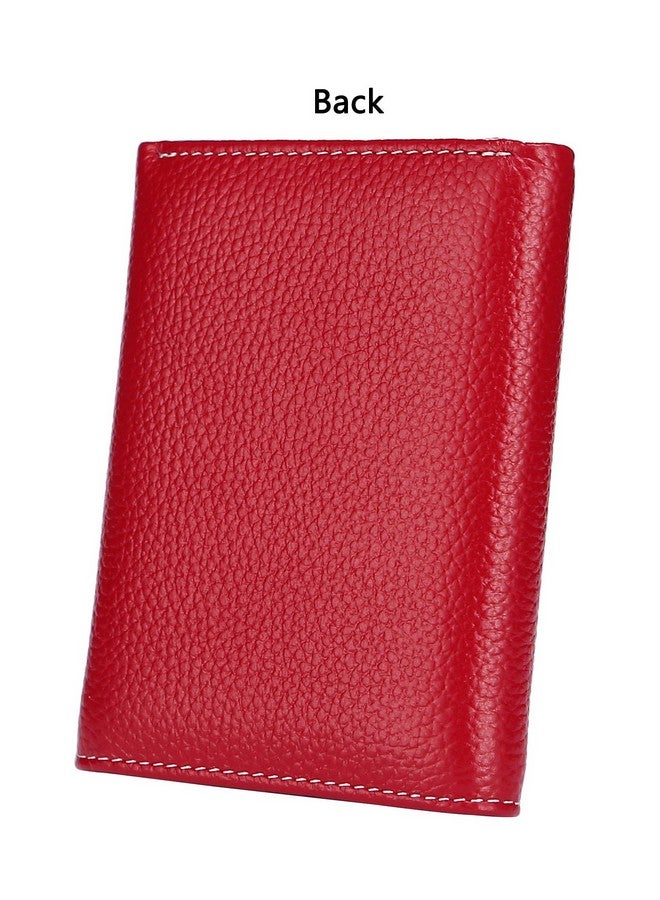 AINIMOER Small Leather Wallet For Women, Slim Compact Credit Card Holder Rfid Blocking Wallets Organizer With Coin Pocket, Lichee Wine - Image 5