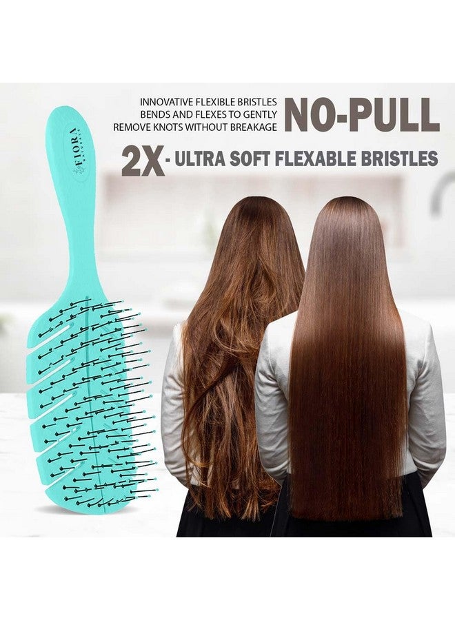 فيورا ناتشيورالز فرشاة فك تشابك الشعر من فيورا ناتشورالز - فرشاة فك تشابك الشعر صديقة للبيئة بنسبة 100% بشعيرات فائقة النعومة - تنزلق بسهولة خلال التشابك - للشعر المجعد والناعم والأسود الطبيعي، للنساء والرجال والأطفال - للشعر الجاف والمبلل - Image 3