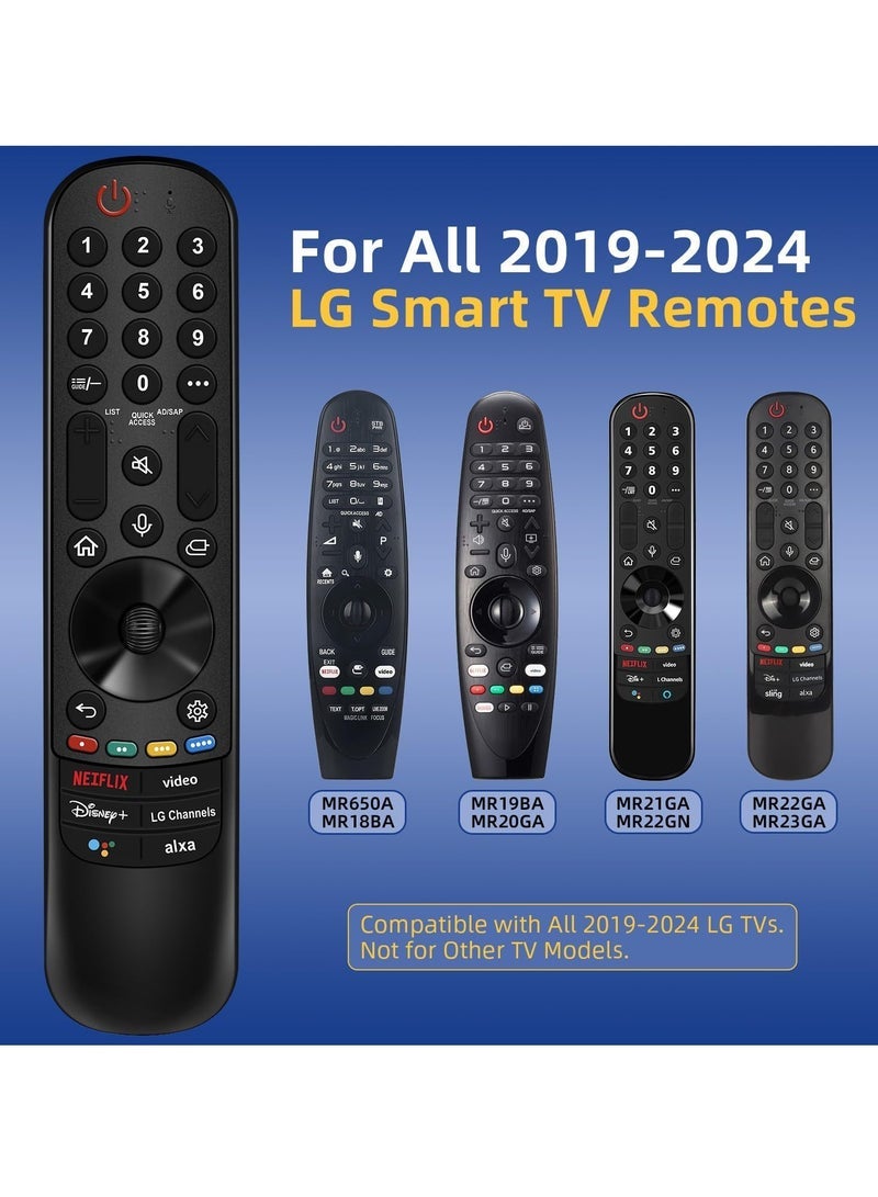 PopZa Universal LG Smart TV Remote Control Replacement for 2019–2024 LG TVs – Compatible with Magic Remote Models MR20GA, MR21GA, MR22GA, MR23GA, MR24GA – Voice Control, Pointer Function, Plug & Play, Ergonomic Design – 1-Year Warranty - Image 2