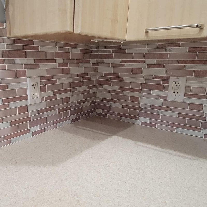 Art3d 10-Sheet Premium Stick On Kitchen Backsplash Tiles, 12"x12" Peel and Stick Self Adhesive Bathroom 3D Wall Tiles Mosaic Art Tiles, Marble Design - Image 3