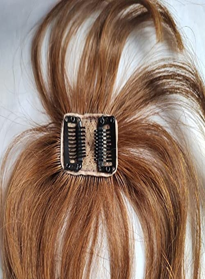 RemeeHi 100% Real Human Hair Bangs Invisible Seamless Sea Head Replacement Wig, Female Short Fake Hair Bangs, Women Hair Pieces, Light Brown - Image 2