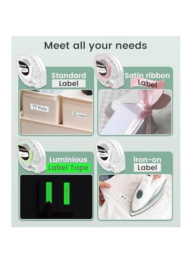 Label Maker - Label Maker Machine with Tape P12, Portable Bluetooth Label Printer Handheld Built-in Cutter Small Label Maker, Mini Thermal Transfer Printer with Template for Product Organizing