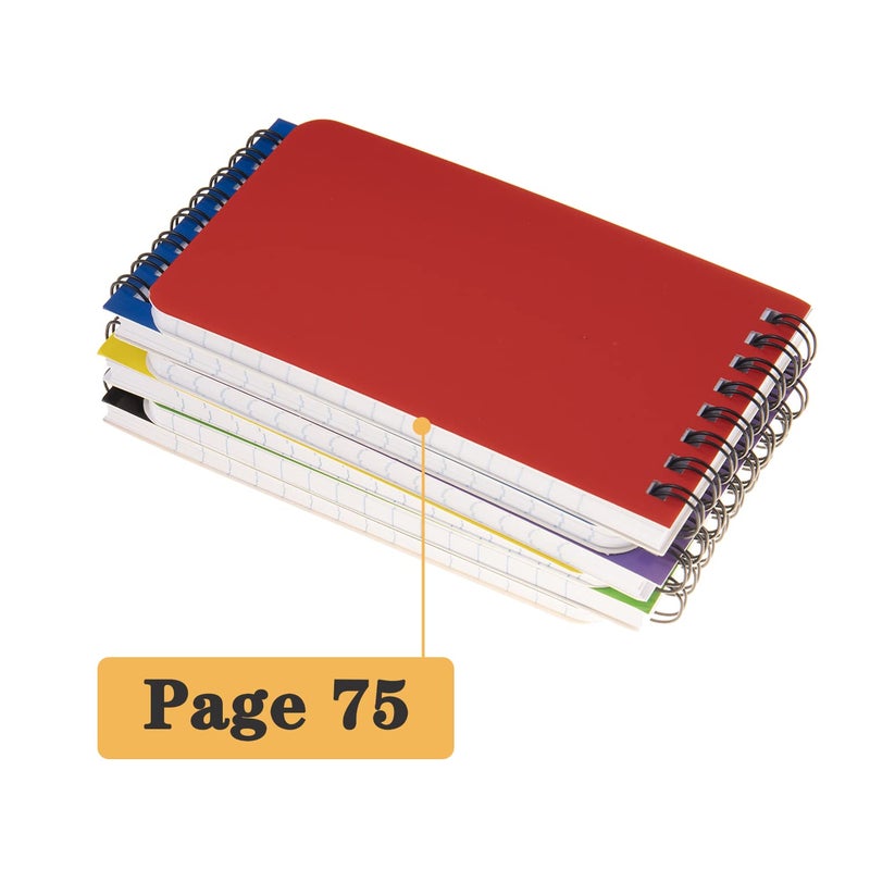 QiCheng 6pack Pocket Notebook Small Notepad Pocket Notepad Small Spiral Notebooks 3X5Inches (6) - Image 5