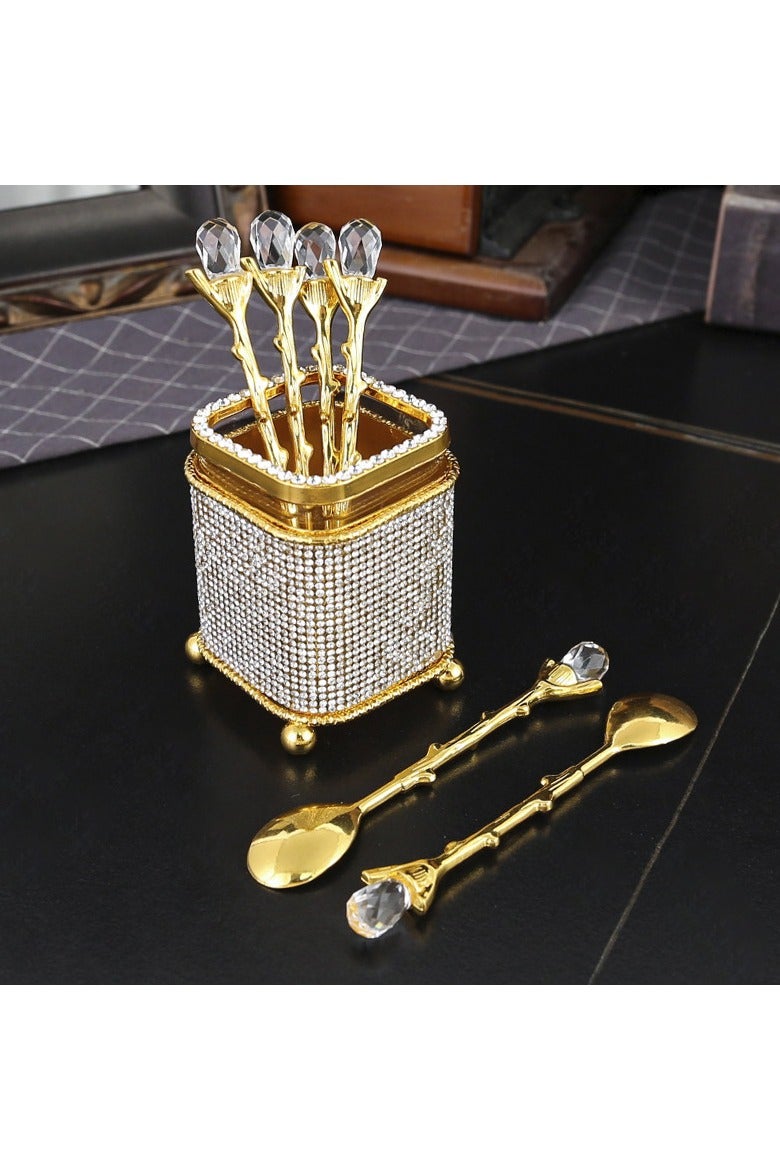 عام مجموعة صندوق تخزين ملاعق القهوة، أنبوب ملاعق الحلوى والمشروبات الخفيفة عمليّ وأنيق في آنٍ واحد. - Image 3