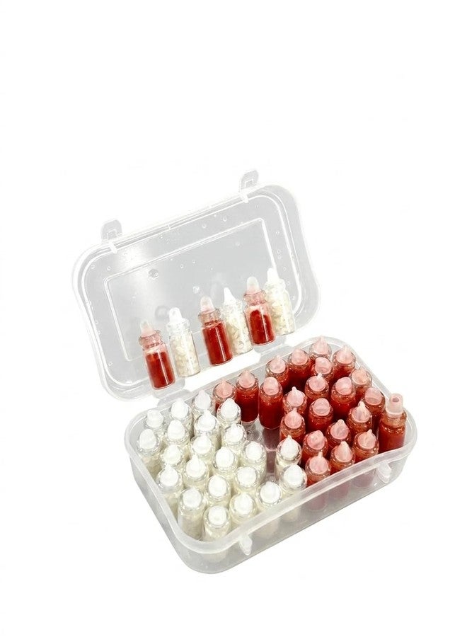 Mini Roli Chawal Bottles Set| 50 Pack| 25 Pairs of Kumkum & Rice Grains| with Transparent Storage Box for Puja Return Gifts - Image 1