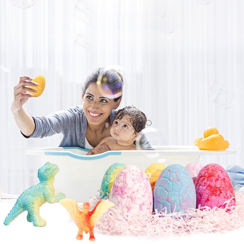6PCS Bath Bombs Gift Set with Dinosaur Toys Inside Safe Spa Bath Fizz Balls Kit - Image 5