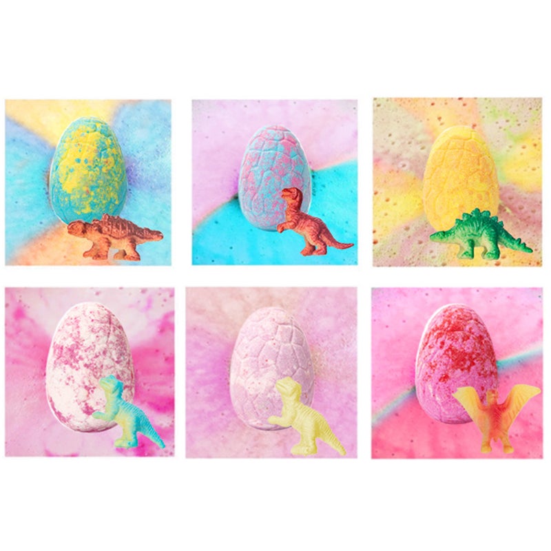6PCS Bath Bombs Gift Set with Dinosaur Toys Inside Safe Spa Bath Fizz Balls Kit - Image 3
