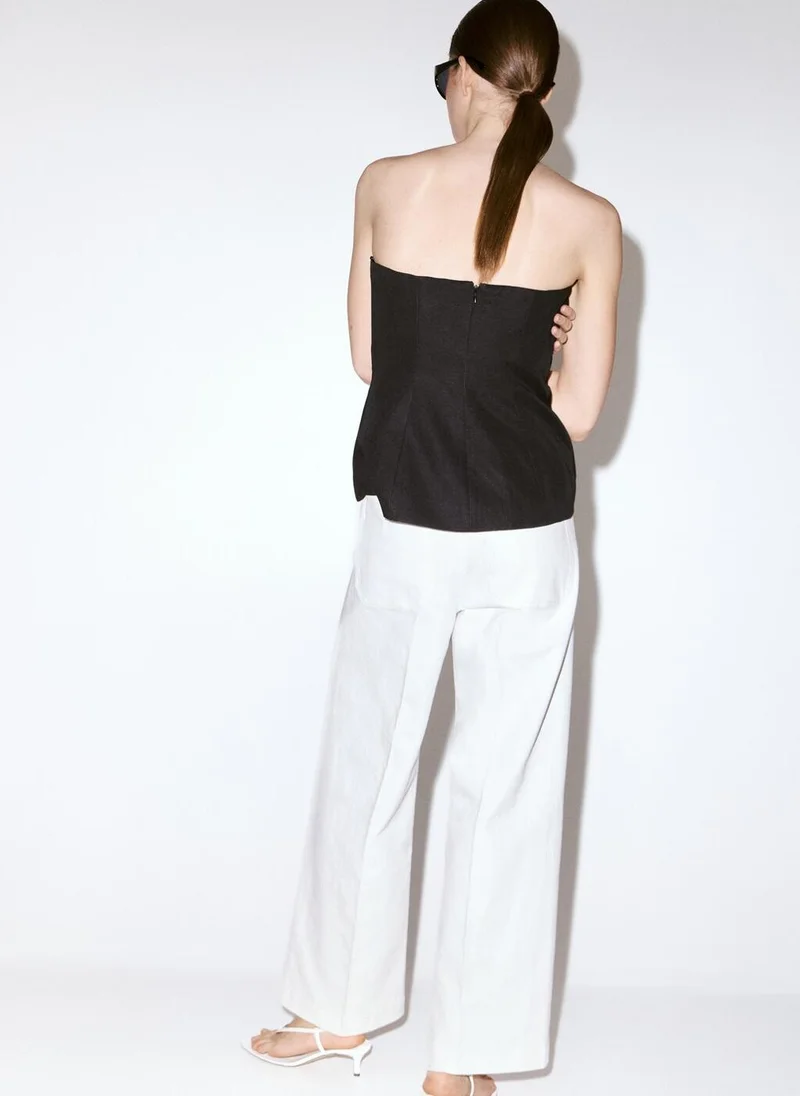 مانجو High-Waisted Wideleg Jeans