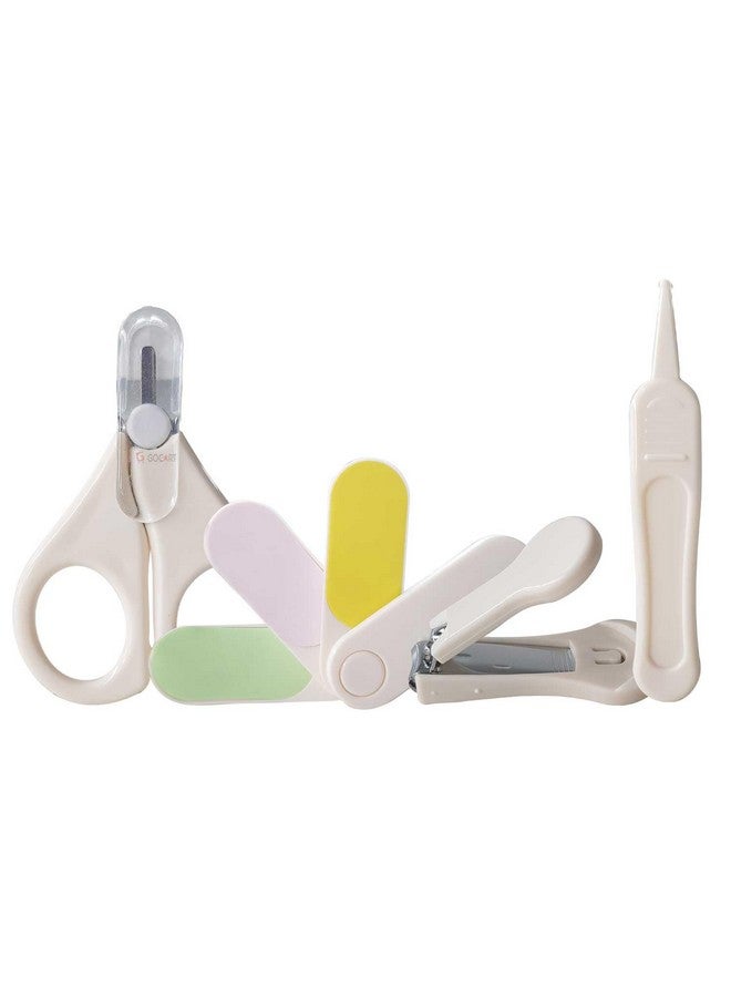 GOCART WITH G LOGO GOCART WITH G LOGO Baby Nail Kit, Baby Manicure Kit And Pedicure Kit With Baby Nail Clipper, Scissor, Nail File & Tweezers For New-Born, Infant & Toddler (White),1 Count - Image 1
