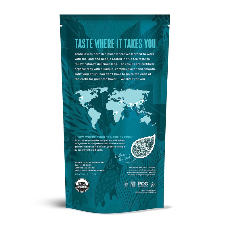 Teatulia Organic Black Tea Bags (50 Pyramid Sachet Teabags) 100% Compostable and Sustainably Grown In Bangladesh. Pure Black Tea Strong English Breakfast - Image 2