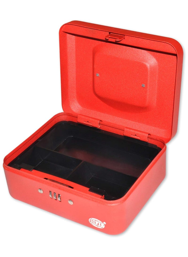 FIS Cash Box with Number Lock 8 Inch, Matt Finish Red Color - FSCPTS0037RE - Image 2
