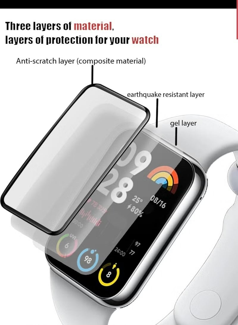 3 PC Xiaomi Band 8 Pro Screen Protectors, [Anti-Oil] [Anti-Bubble] [HD Clear] Full Protection Soft Screen Protector Glass Film Explosion-proof LCD Watch for Xiaomi Band 8 Pro  - Image 2