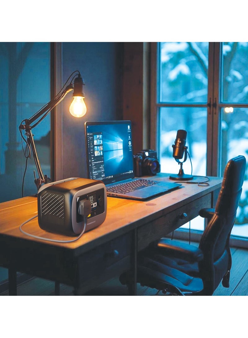 باورولوجي محطة طاقة محمولة باتر 1 بقوة 300 واط / مولد طاقة بسعة بطارية 236.25 وات في الساعة / تغطية كاملة للجهاز / مولد للتخييم والأنشطة الخارجية / لوحة شحن لاسلكية بقوة 15 واط / مدخل طاقة شمسية فعال - رمادي - Image 3