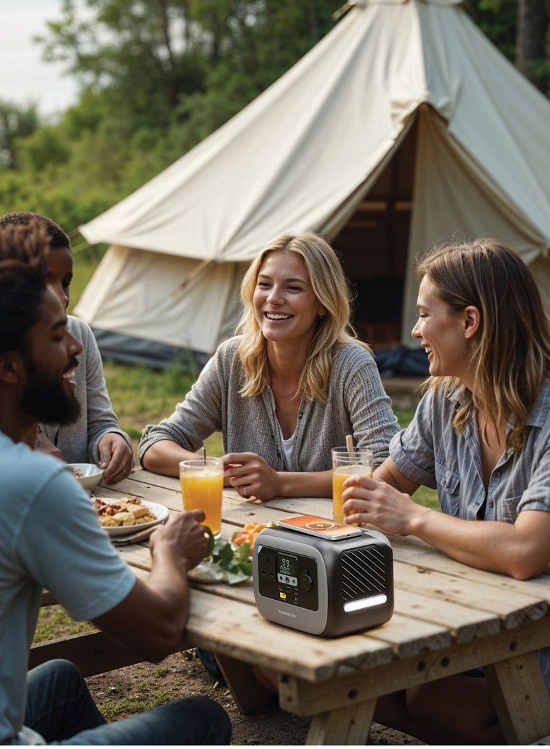 باورولوجي محطة طاقة محمولة باتر 1 بقوة 300 واط / مولد طاقة بسعة بطارية 236.25 وات في الساعة / تغطية كاملة للجهاز / مولد للتخييم والأنشطة الخارجية / لوحة شحن لاسلكية بقوة 15 واط / مدخل طاقة شمسية فعال - رمادي - Image 2