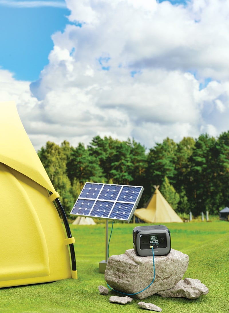 باورولوجي محطة طاقة محمولة باتر 1 بقوة 300 واط / مولد طاقة بسعة بطارية 236.25 وات في الساعة / تغطية كاملة للجهاز / مولد للتخييم والأنشطة الخارجية / لوحة شحن لاسلكية بقوة 15 واط / مدخل طاقة شمسية فعال - رمادي - Image 4