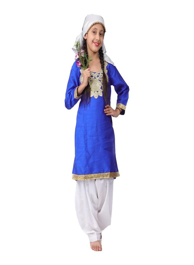 DESI ANDAAZ Kashmiri Girl Dress For Kids Set of 3(Suit,Salwar & Scarf) Indian State & Folk dance Fancy Dress Costume for Kids & Adults - Image 1