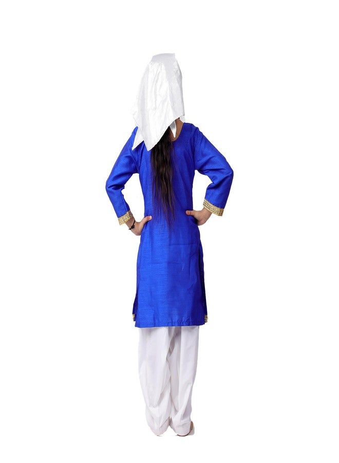 DESI ANDAAZ Kashmiri Girl Dress For Kids Set of 3(Suit,Salwar & Scarf) Indian State & Folk dance Fancy Dress Costume for Kids & Adults - Image 3