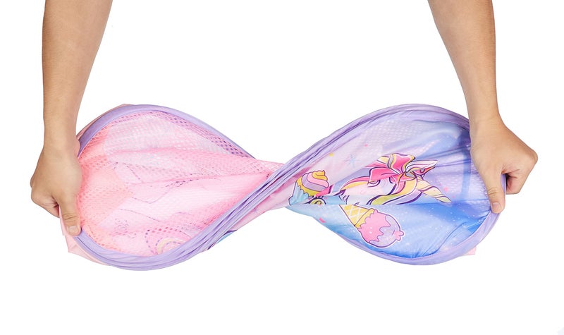 Idea Nuova JoJo Siwa Bow Unicorn Believe in Your Dreams Pop Up Hamper with Durable Carry Handles, 21'' H x 13.5'' W X 13.5'' L - Image 2