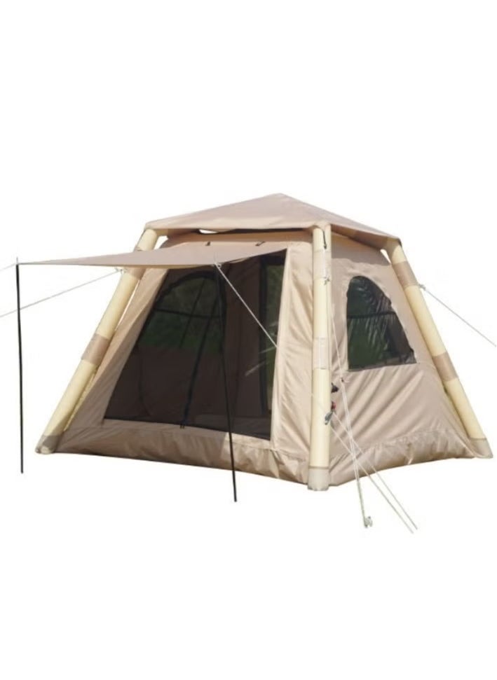 XiuWoo Easy to Set Up 4 Season Portable Inflatable Luxury Camping Tent for 2-4 People, Waterproof, Windproof and UV-Proof, Outdoor Self-Supporting Air Tent with Pump, Gold Quicksand  - Image 3