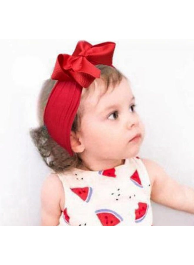 Yxiang 20PCS Baby Girl Bows Headbands, 4" Infant Bows Headbands Super Elastics Nylon Hairbands Cute Handmade Ribbon Bows for Babies Newborn Toddler (20 Colors) - Image 4