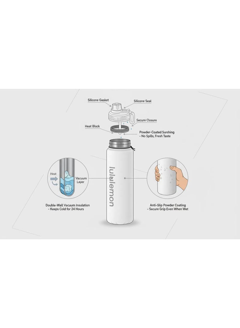 Lululemon Back to Life Reusable Sports Water Bottle (710ml) - Image 2