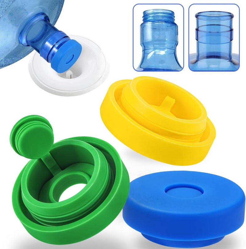 Striludo 3 Packs 5 Gallon Water Jug Cap,Reusable 5 Gal Caps for Water Jugs,Replacement Water Bottle Lids，Leak Proof Bottle Caps Fit 55mm Bottles,Multiple Colors,Patented - Image 1