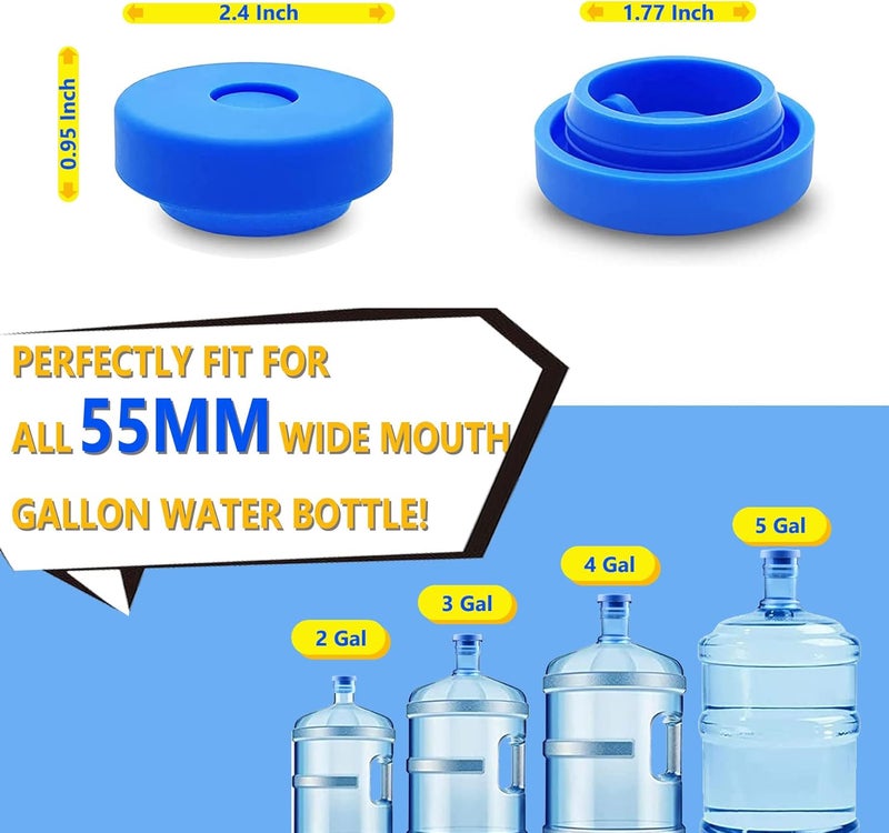 Striludo 3 Packs 5 Gallon Water Jug Cap,Reusable 5 Gal Caps for Water Jugs,Replacement Water Bottle Lids，Leak Proof Bottle Caps Fit 55mm Bottles,Multiple Colors,Patented - Image 5