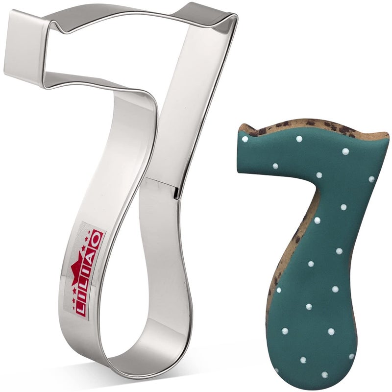 LILIAO LILIAO Number 7 Cookie Fondant Biscuit Cutter for Birthday/Anniversary/Special Day - 2.3 x 4 inches - Stainless Steel - Image 1