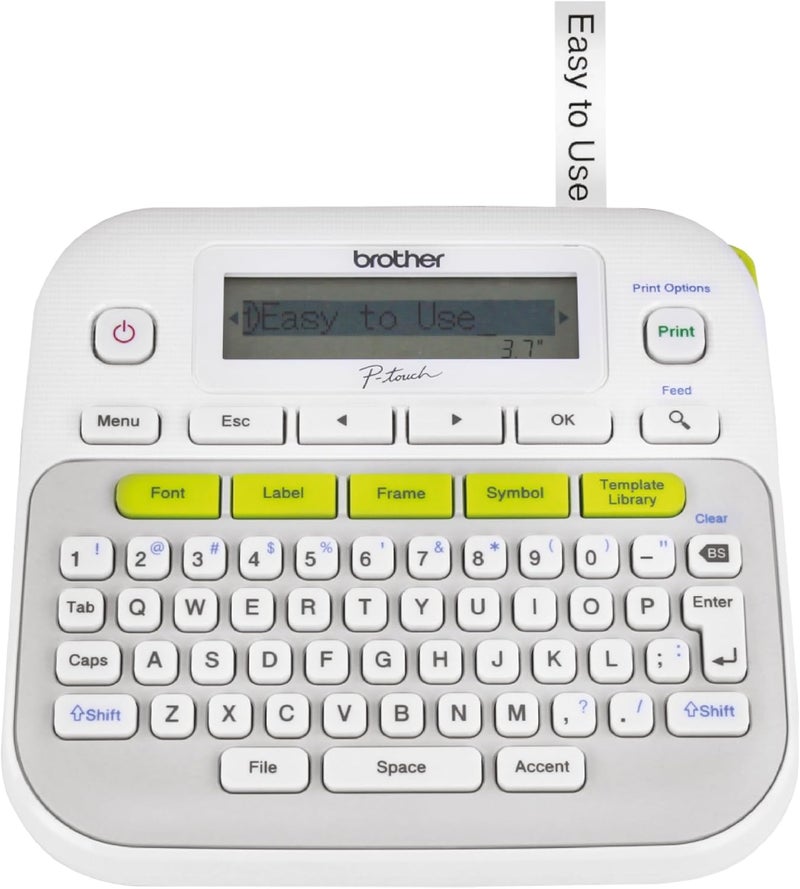 brother P-touch, PTD210, Easy-to-Use Monochrome Label Maker, One-Touch Keys, Multiple Font Styles, 27 User-Friendly Templates, White - Image 1