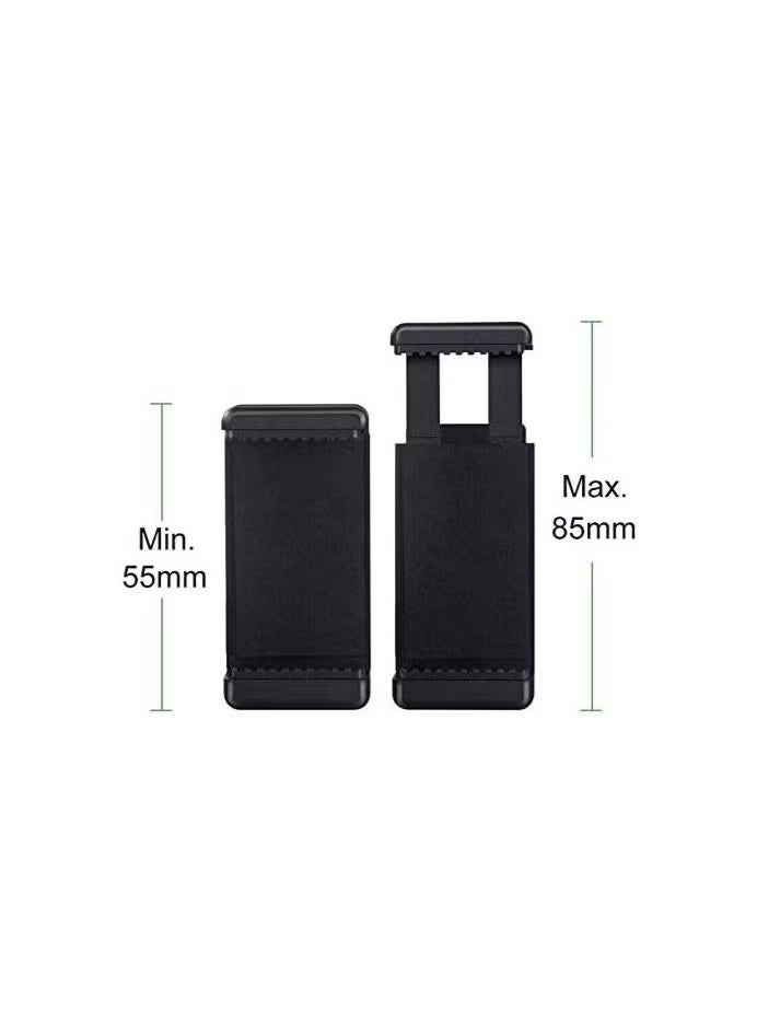 PLOKAMA Universal Adjustable Phone Holder Clip Mount | Smartphone Clamp Bracket with 1/4 Inch Screw Thread, Tripod Mount Adapter, Secure Mobile Phone Holder for Selfie Stick, Ring Light, Camera Stand & Video Recording - Image 2