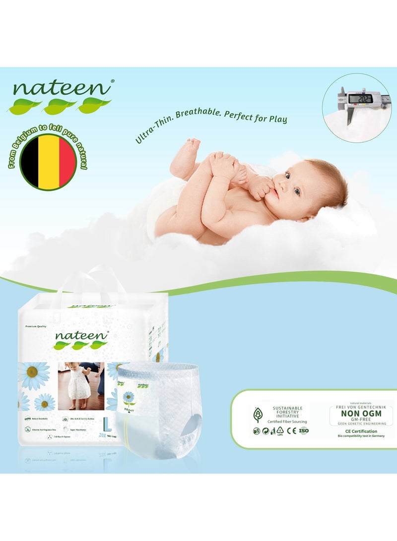 nateen Premium Care Baby Pants Diapers, Size 5(12-17kg), X-Large Baby Pull Ups, 80 Count Diaper Pants, Super Absorbent, Ultra Thin Baby Diapers Pants - Image 3