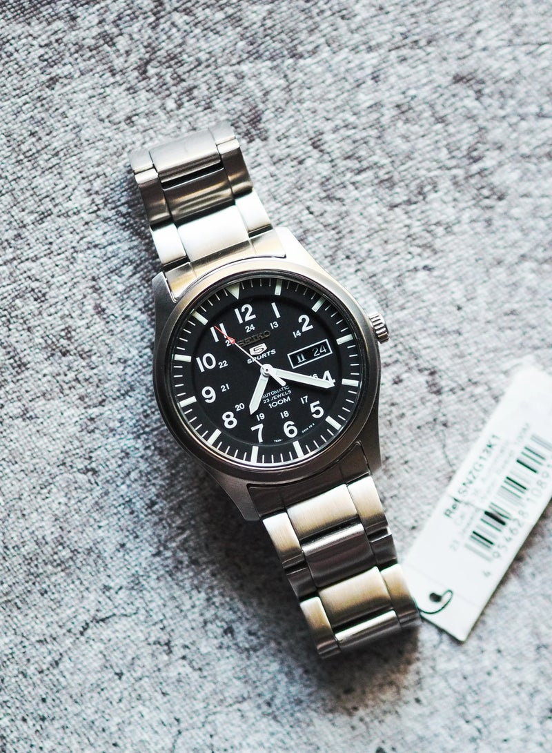 Seiko 5 Sports SNZG13K1 “Military Field” Automatic – 42 mm Stainless Steel, Black Dial, Day/Date Men's Watch - Image 1