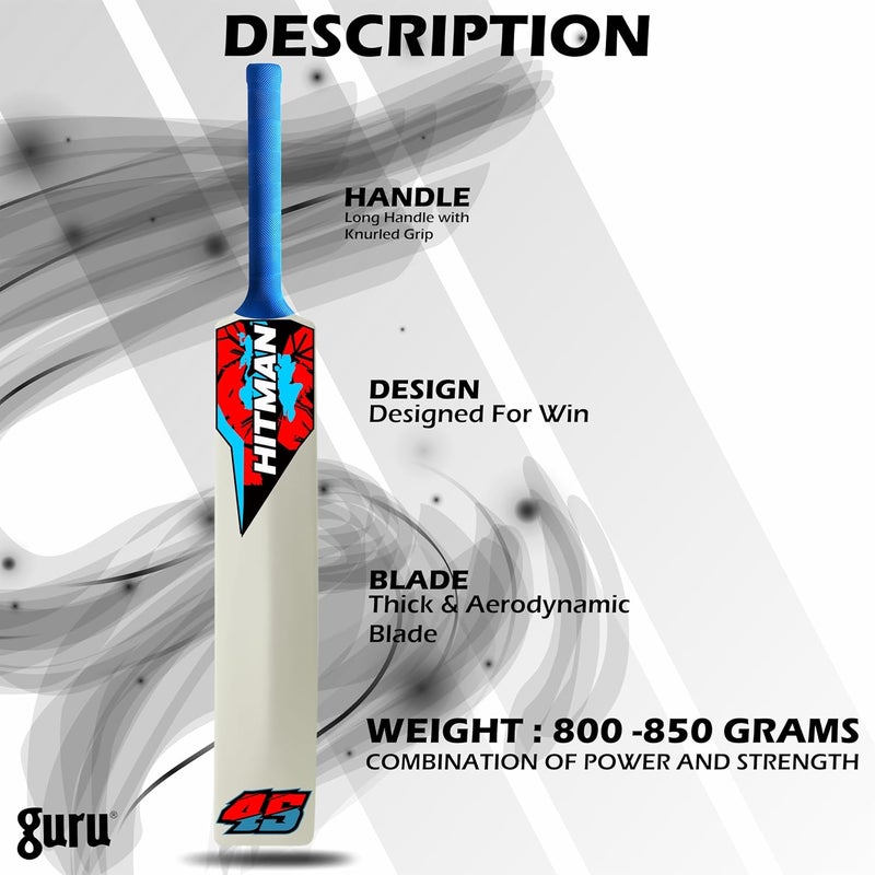 guru مضرب بلاستيك، مضرب كريكيت بلاستيك بحجم كامل ثقيل ومتين من PVC/بلاستيك - Image 5