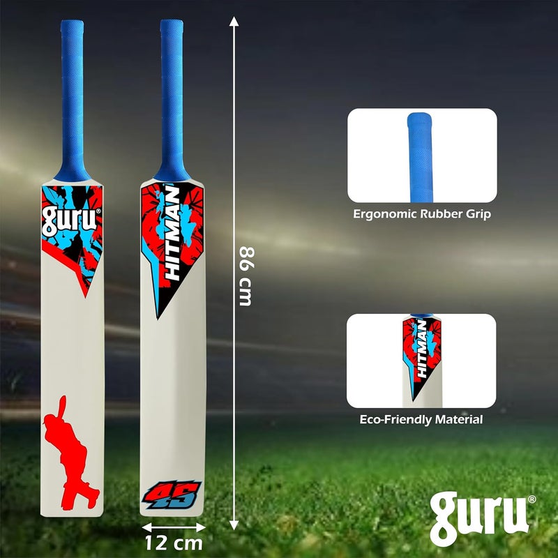 guru مضرب بلاستيك، مضرب كريكيت بلاستيك بحجم كامل ثقيل ومتين من PVC/بلاستيك - Image 2