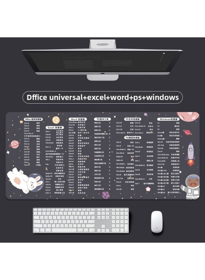 Generic Mouse Pad Extra Large Ps Office Shortcut Keys Computer Keyboard ...