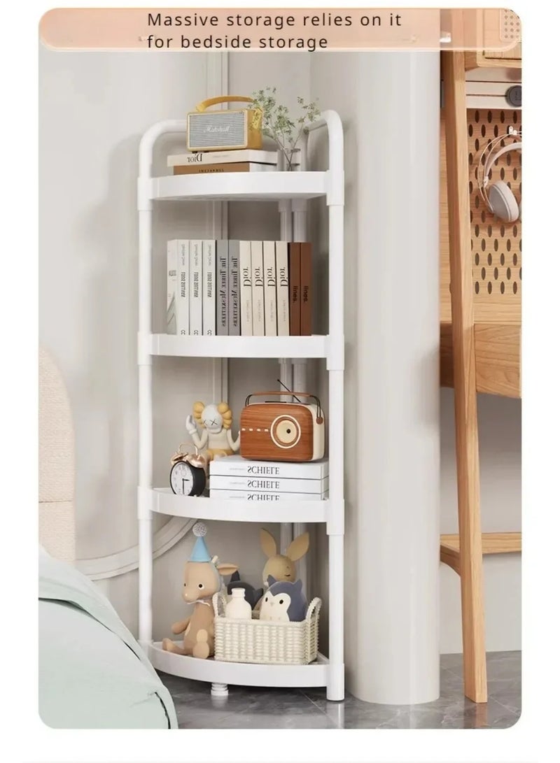 LOKIPA 4-Tier Corner Shower Caddy & Shelf, Space Saving Adjustable Bathroom Organizer with Mesh Design, Tall Plastic Storage Unit for Laundry Room, Narrow Spaces (White) - Image 3