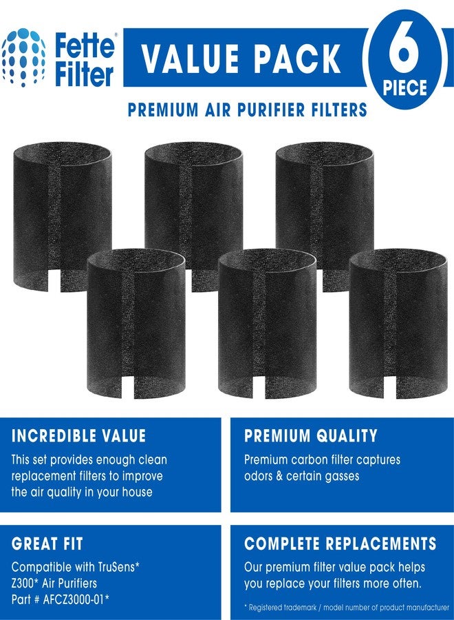 فيتي فلتر فلتر فيت - فلاتر كربون بديلة لتنقية الهواء، متوافقة مع فلتر TruSens الكبير 360 HEPA لجهاز تنقية الهواء Z3000 (كبير) - عبوة من 6 فلاتر - Image 2