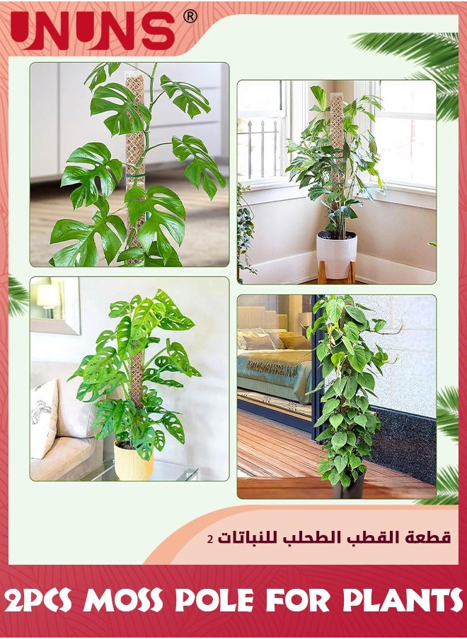 24 Inch Moss Pole For Plants,2Pcs Plastic Plant Poles For Climbing Plants,Monstera And Climbing Plants,Plant Support Kit For Climbing Plants