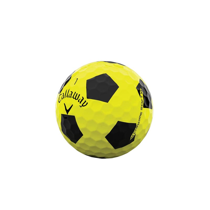 Callaway كرات جولف كالاواي 2022 كروم سوفت، أصفر/أسود تروفيز - Image 4