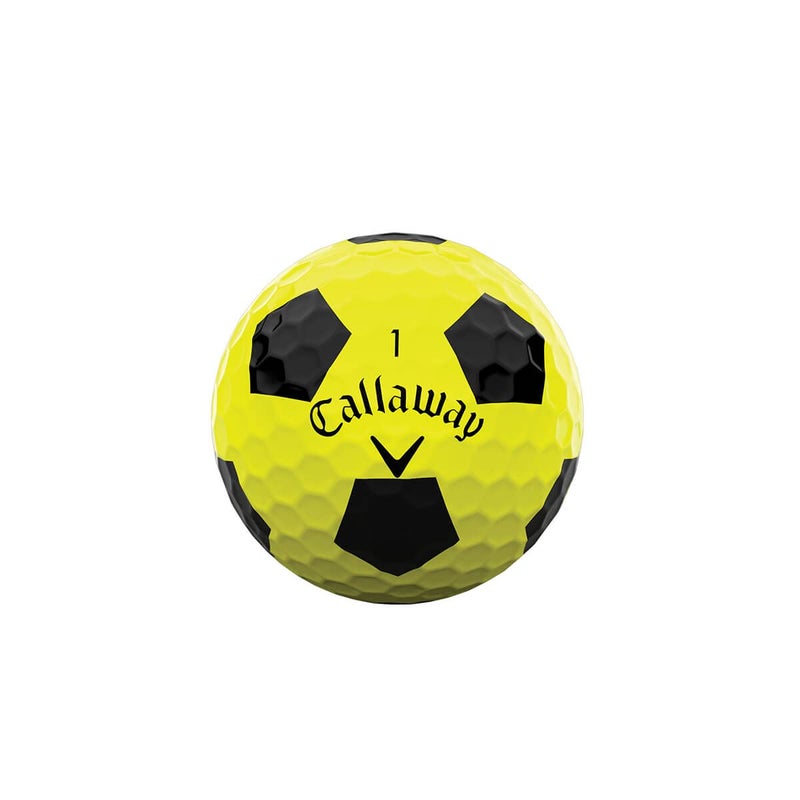 Callaway كرات جولف كالاواي 2022 كروم سوفت، أصفر/أسود تروفيز - Image 3