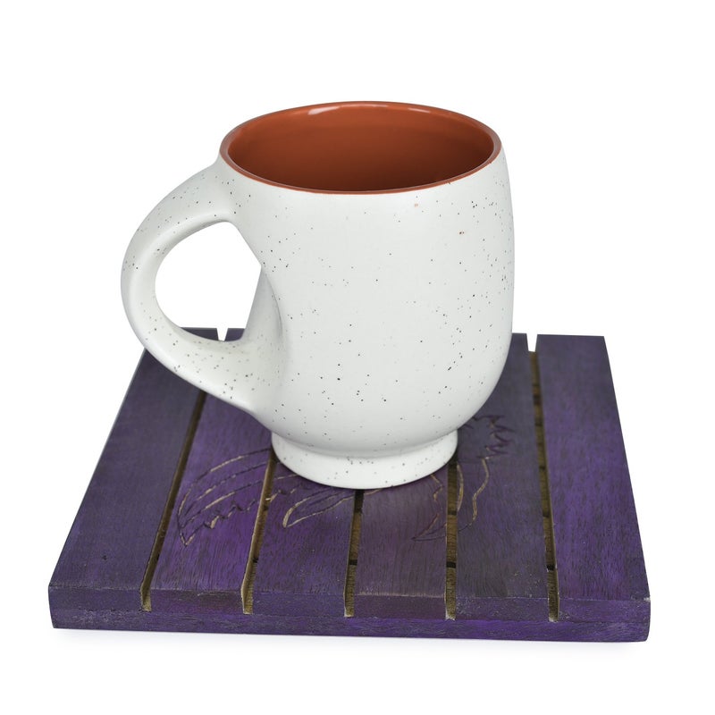 StyleMyWay Purple Wooden Trivets (Set of 2) | Coasters for Drinks | Hot & Cold/Wooden Coaster Sets for Dining, Tea & Coffee Table | Decorative Cocktail Coasters - Image 2