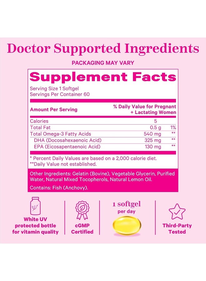 Pink Stork DHA, Pregnant and Nursing, 60 Soft Gels - Image 4