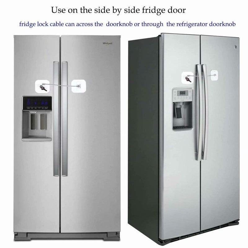 BAOWEIJD Locks for Refrigerator,2 Pack Fridge Lock with Keys,Lock for a Fridge,White Refrigerator Lock - Image 5