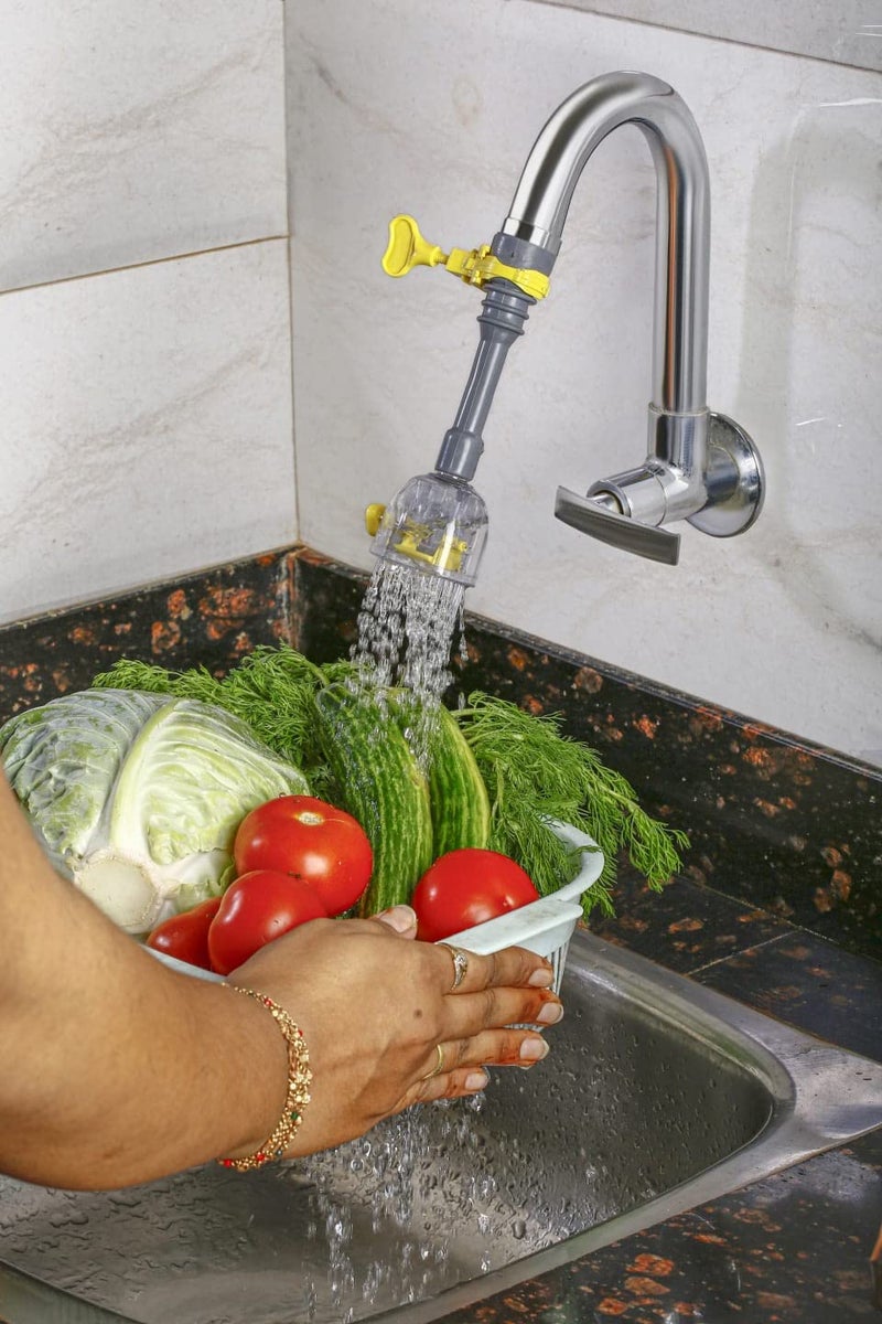 Shopping Tadka Shopping Tadka Water Tap Extender Adjustable 360 Degree Valve Aerator for Sink Kitchen and Home 2 Mod Water Regulator Shower Sprinkler Tap with Fitting Cap - Image 1